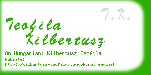 teofila kilbertusz business card